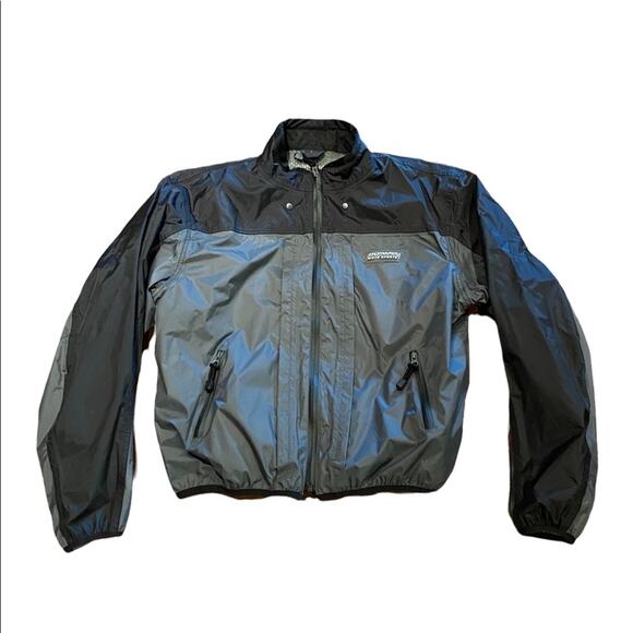 Olympia Motorsports Mens Size Large Black and Gray Jacket Waterproof Zippers - Picture 2 of 7